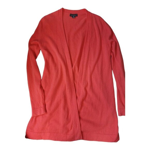 Holt Renfrew Sweaters - Holt Renfrew 100% Cashmere Women Long Cardigan Sweater Cable Orange Soft